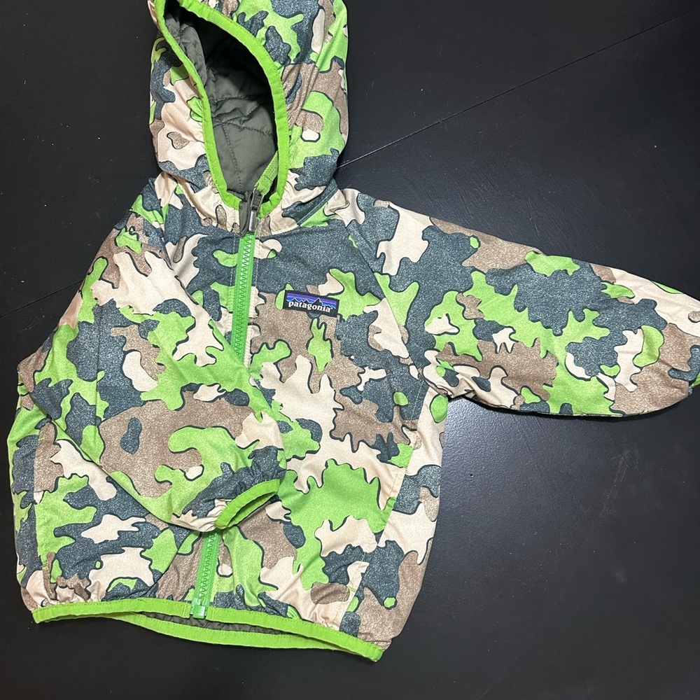 Patagonia Kids Camouflage Hoodie - Green, Brown, and Gray